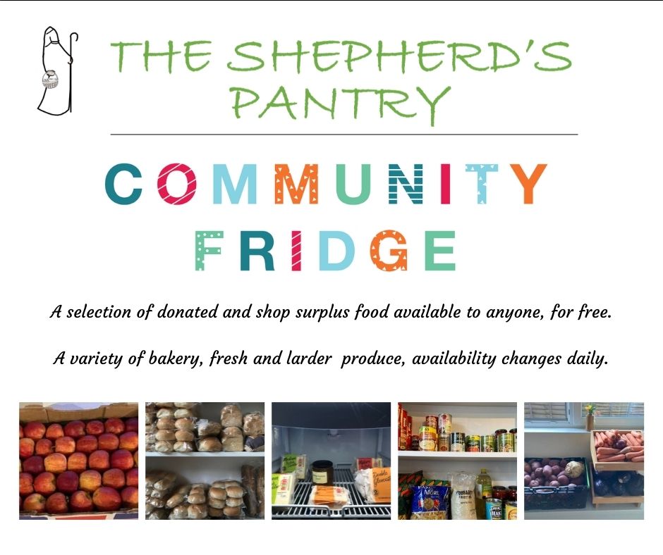 Community Fridge now open Midday to 4pm on Tuesday, 10am to 4pm Wednesday & Thursday, 12 - 2pm Saturdays