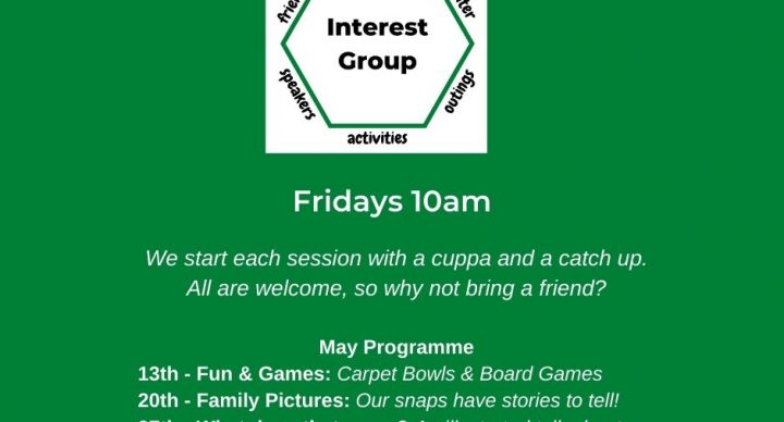 Interest Group Fridays 10am to 12 midday